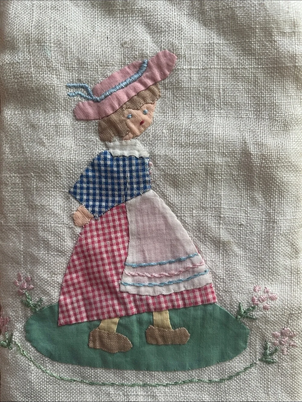 Linen Embroidered handmade kitchen towel